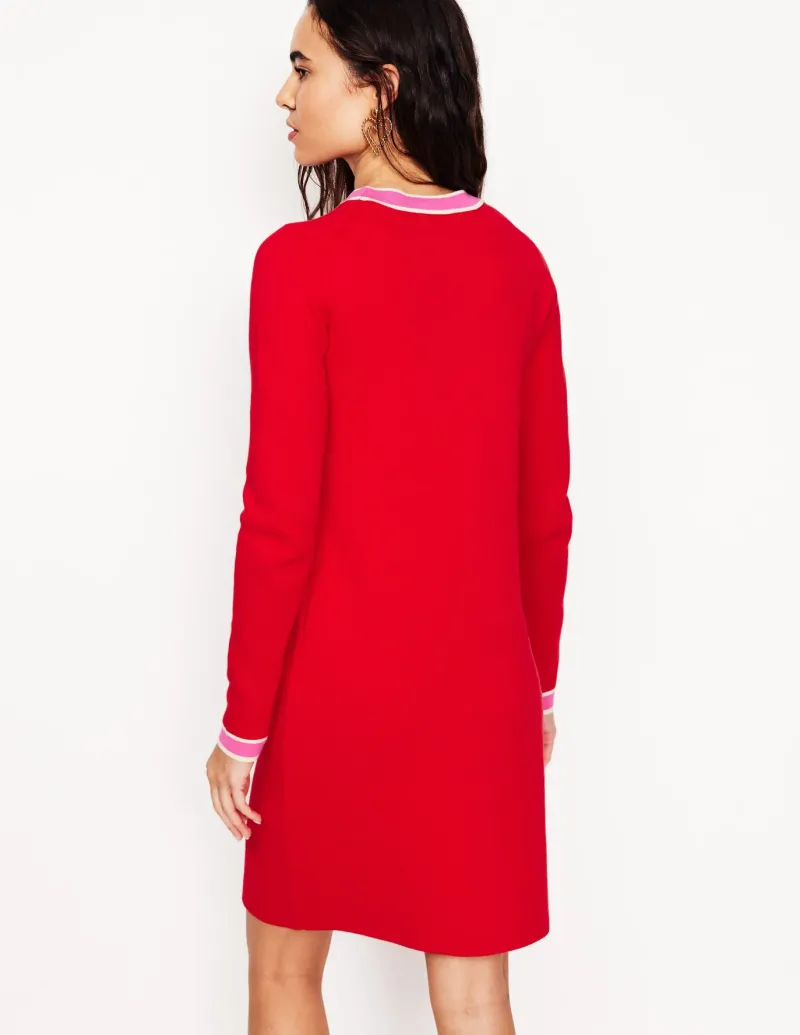 Dresses & Jumpsuits | Petite Dresses-Boden Holly Knitted Shift Dress-Poppy Red PoppyRed