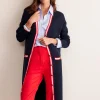 Sweaters & Cardigans-Boden Holly Longline Knitted Jacket- Navy