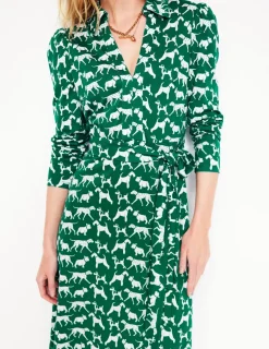 Dresses & Jumpsuits | Midi-Boden Imogen Collared Jersey Dress-Grass, Janet and Friends Grass,JanetandFriends