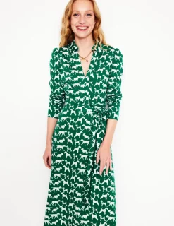 Dresses & Jumpsuits | Midi-Boden Imogen Collared Jersey Dress-Grass, Janet and Friends Grass,JanetandFriends
