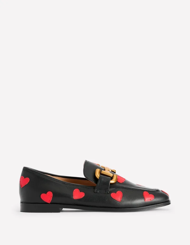 Loafers | Flats-Boden Iris Snaffle Loafers-Black Hearts BlackHearts