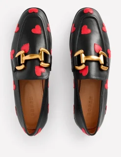 Loafers | Flats-Boden Iris Snaffle Loafers-Black Hearts BlackHearts