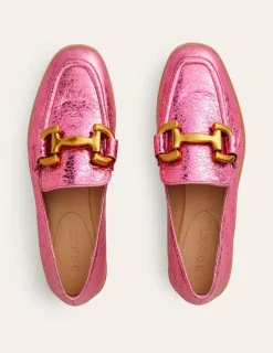 Suits & Tailoring | Flats-Boden Iris Snaffle Loafers-Bright Pink Metallic leather BrightPinkMetallicleather