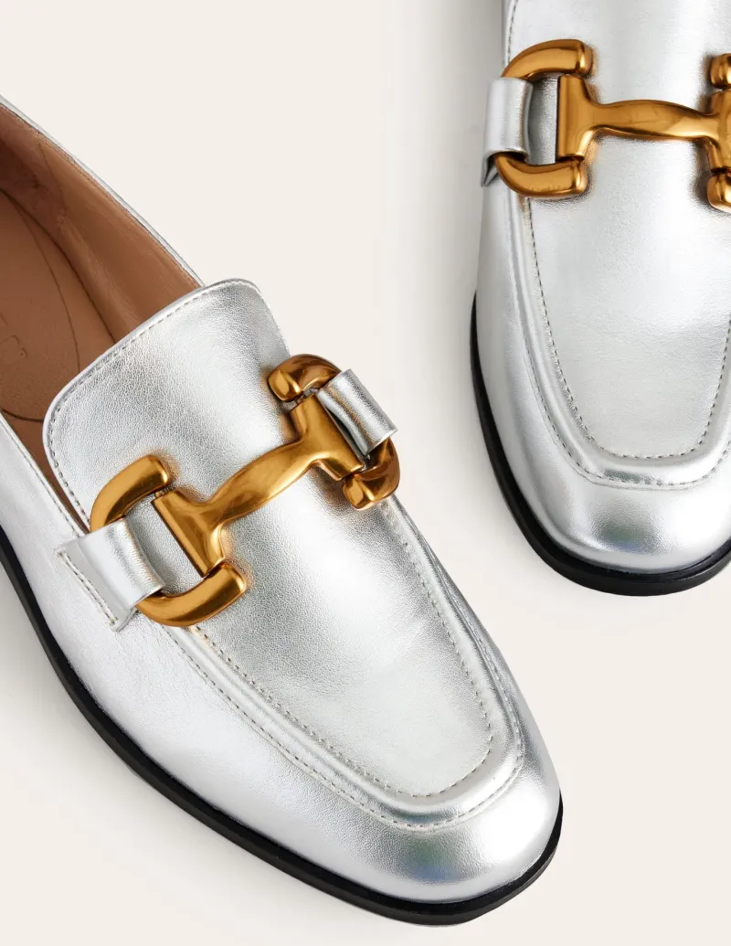 Suits & Tailoring | Flats-Boden Iris Snaffle Loafers- Silver