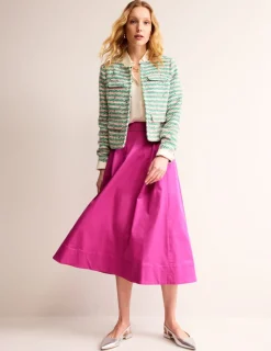 Skirts-Boden Isabella Cotton Sateen Skirt-Rose Violet RoseViolet