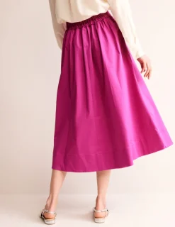 Skirts-Boden Isabella Cotton Sateen Skirt-Rose Violet RoseViolet