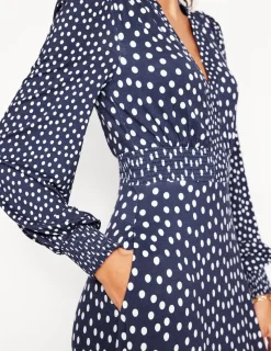 Dresses & Jumpsuits | Midi-Boden Ivy Smocked Midi Dress-College Navy, Abstract Dot CollegeNavy,AbstractDot