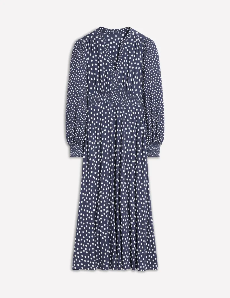 Dresses & Jumpsuits | Midi-Boden Ivy Smocked Midi Dress-College Navy, Abstract Dot CollegeNavy,AbstractDot