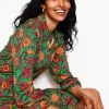 Petite Dresses | Short-Boden Jemima Tiered Jersey Dress-Rich Emerald, Ornate Bud RichEmerald,OrnateBud