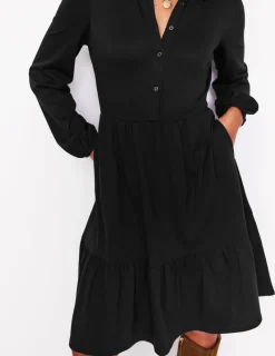 Petite Dresses | Short-Boden Jemima Tiered Jersey Dress- Black