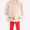Playsuits & Rompers-Boden Jersey Logo Dress Set-Chalk Pink Bunnies ChalkPinkBunnies