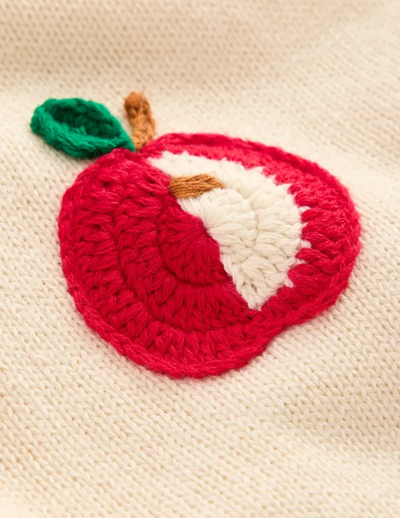 Sweaters & Cardigans-Boden Karina Fun Crochet Sweater-Ivory Apples IvoryApples