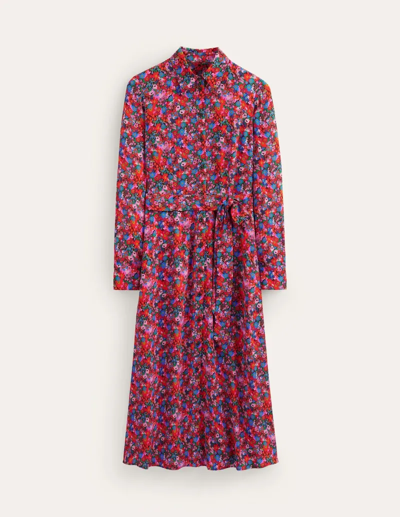 Petite Dresses | Midi-Boden Kate Midi Shirt Dress-Bittersweet, Meadow Pop Bittersweet,MeadowPop