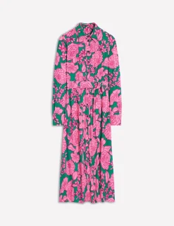 Petite Dresses | Midi-Boden Kate Midi Shirt Dress-Green, Blossom Cascade Green,BlossomCascade
