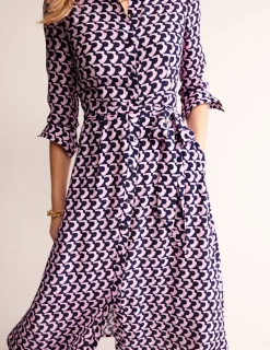 Petite Dresses | Midi-Boden Kate Midi Shirt Dress-Orchid Pink, Arch Geo OrchidPink,ArchGeo