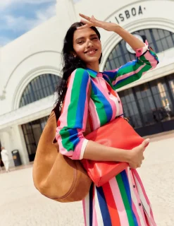 Petite Dresses | Midi-Boden Kate Midi Shirt Dress-Rainbow Stripe RainbowStripe