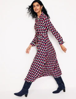 Petite Dresses | Midi-Boden Kate Midi Shirt Dress-Red, Polka Wave Red,PolkaWave
