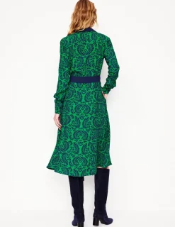 Petite Dresses | Midi-Boden Kate Midi Shirt Dress-Rich Emerald, Decorative Flora RichEmerald,DecorativeFlora