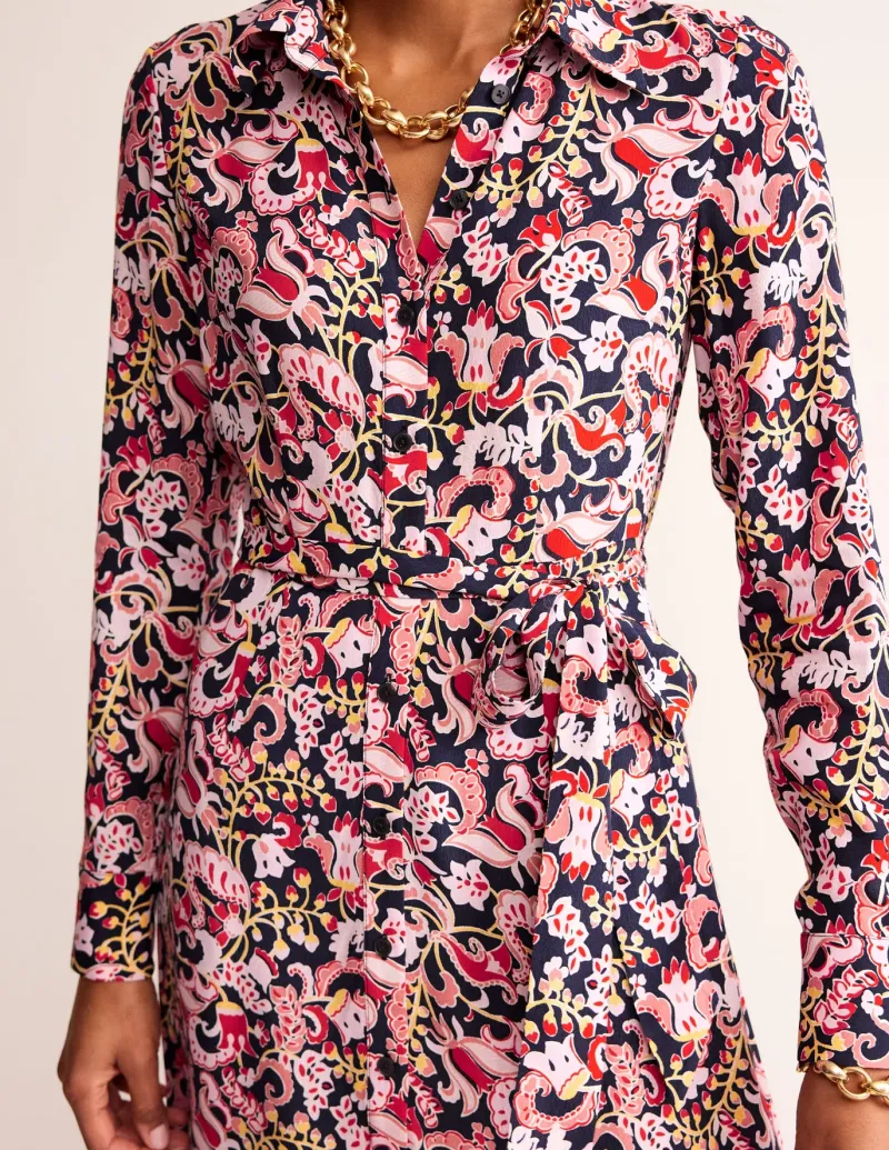 Petite Dresses | Midi-Boden Kate Midi Shirt Dress-Soft Peony, Sweet Pea SoftPeony,SweetPea
