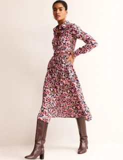 Petite Dresses | Midi-Boden Kate Midi Shirt Dress-Soft Peony, Sweet Pea SoftPeony,SweetPea
