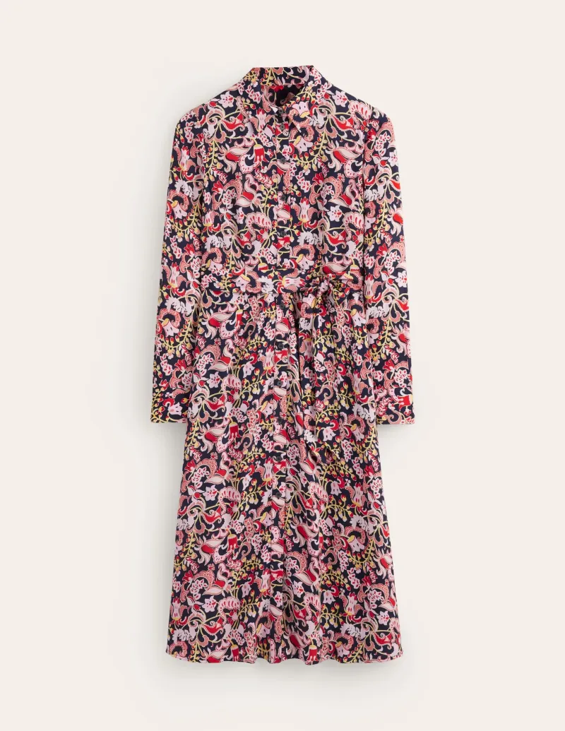 Petite Dresses | Midi-Boden Kate Midi Shirt Dress-Soft Peony, Sweet Pea SoftPeony,SweetPea