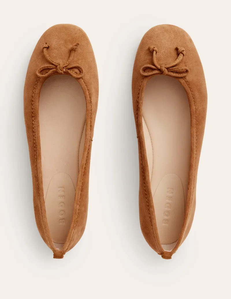 Flats-Boden Kitty Flexi Sole Ballet Flats-Ginger Snap Suede GingerSnapSuede