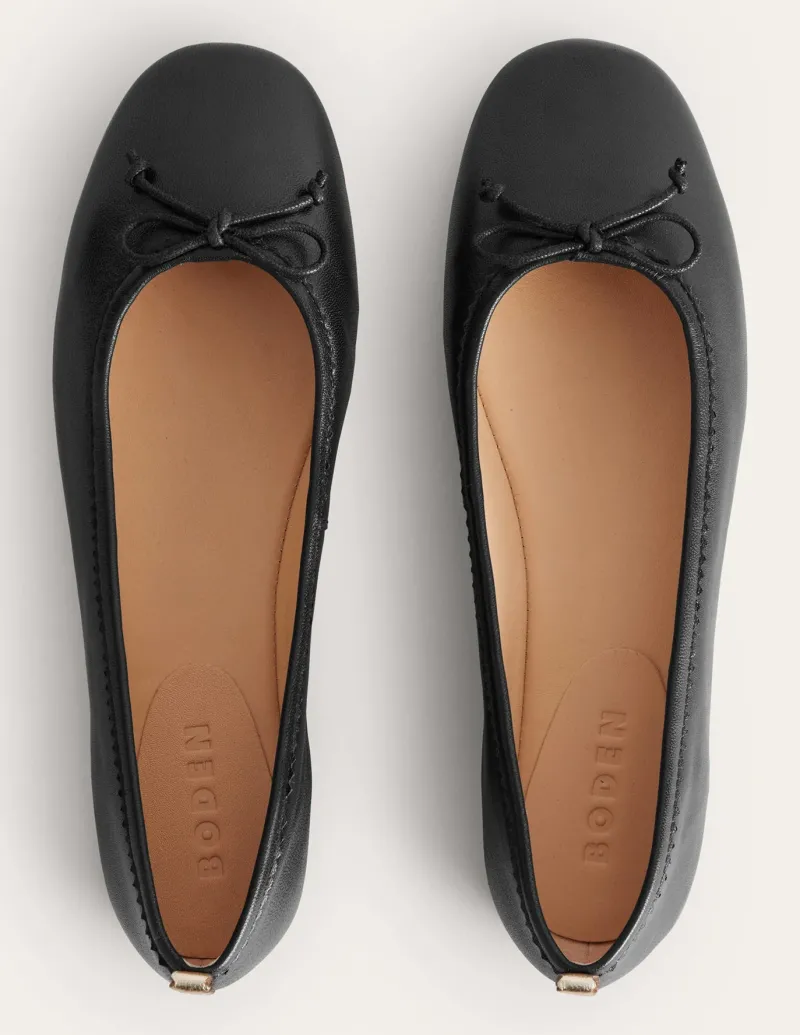Flats-Boden Kitty Flexi Sole Ballet Flats-Black Leather BlackLeather