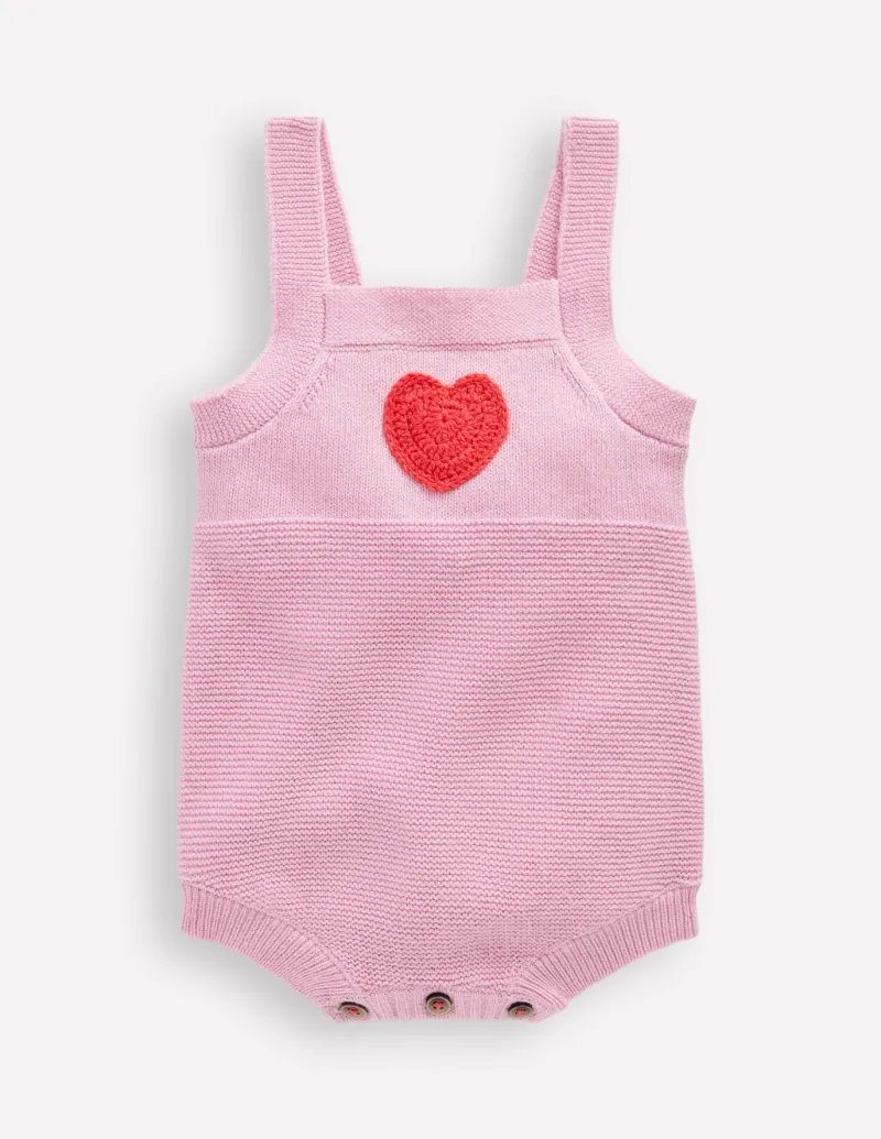 Playsuits & Rompers-Boden Knitted Romper-Vintage Pink Heart VintagePinkHeart