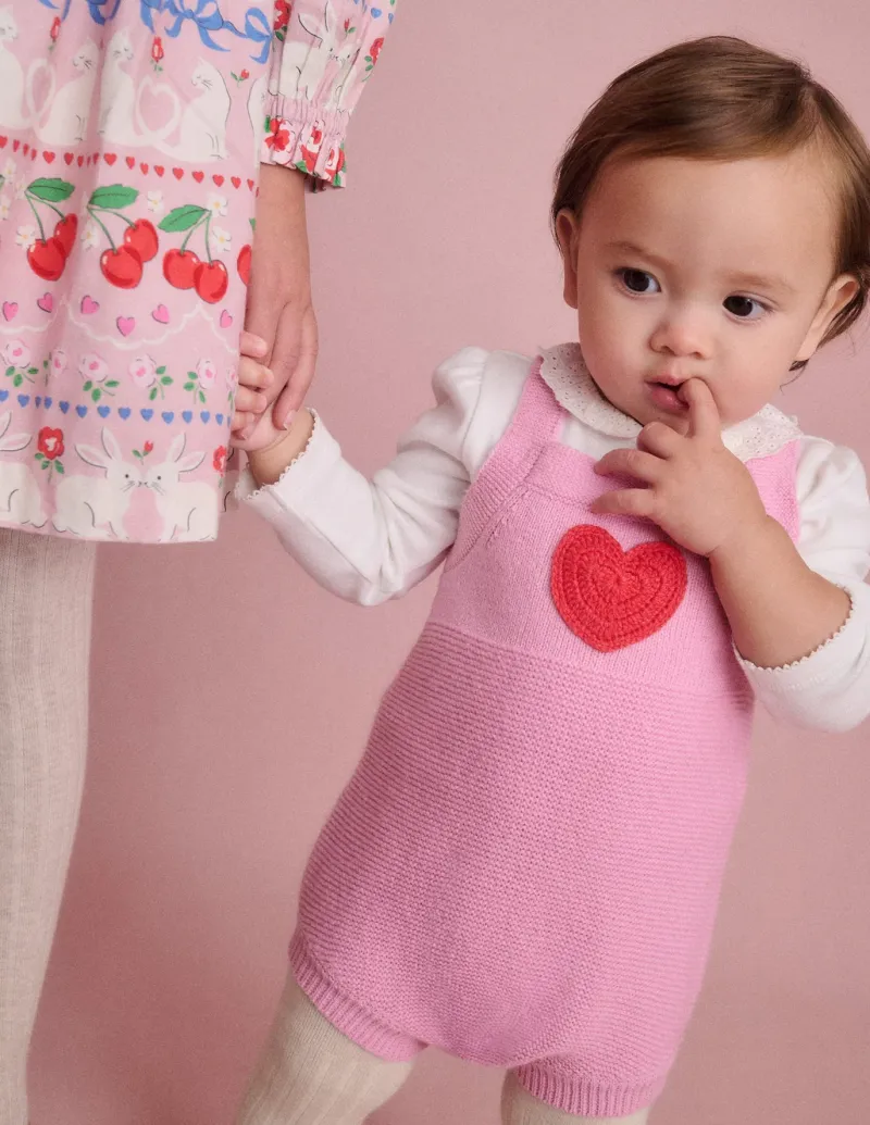 Playsuits & Rompers-Boden Knitted Romper-Vintage Pink Heart VintagePinkHeart