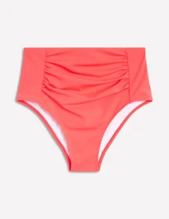 Swimwear-Boden Kythira Ruched Bikini Bottoms- Red