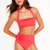 Swimwear-Boden Kythira Ruched Bikini Top- Red
