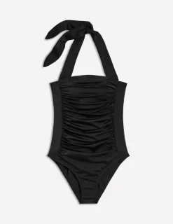Swimwear-Boden Kythira Ruched Swimsuit- Black