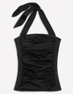 Swimwear-Boden Kythira Ruched Tankini- Black