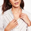 Tops & Blouses-Boden Lace Trim Cotton Blouse- White