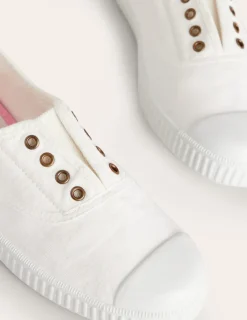 Flats | Nightwear & Lougewear-Boden Laceless Canvas Sneakers- Ivory