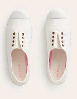 Flats | Nightwear & Lougewear-Boden Laceless Canvas Sneakers- Ivory