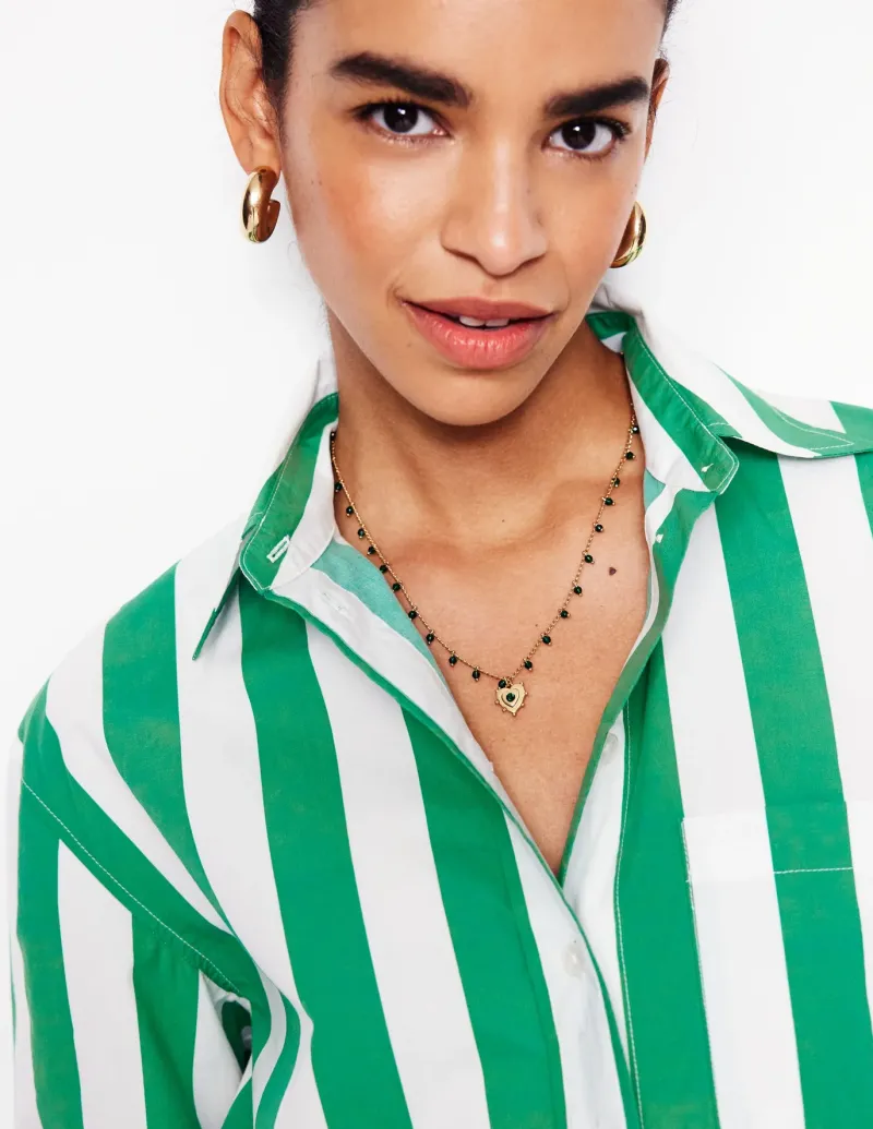 Jewelry-Boden Layering Charm Necklace-Green Heart GreenHeart