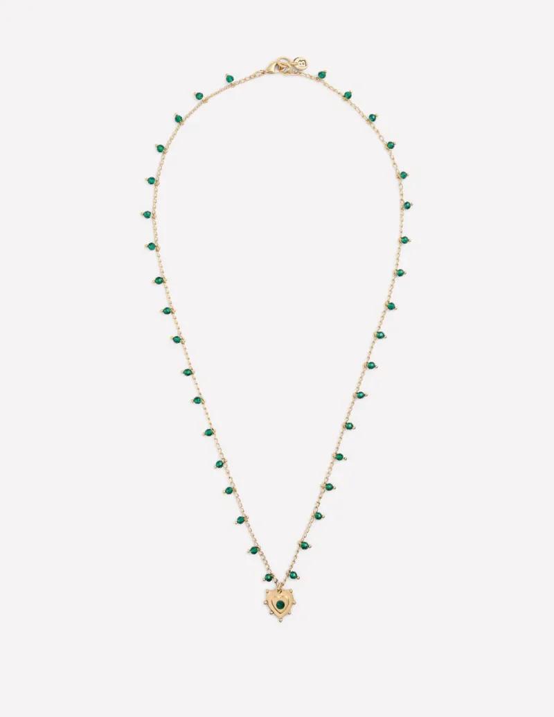 Jewelry-Boden Layering Charm Necklace-Green Heart GreenHeart