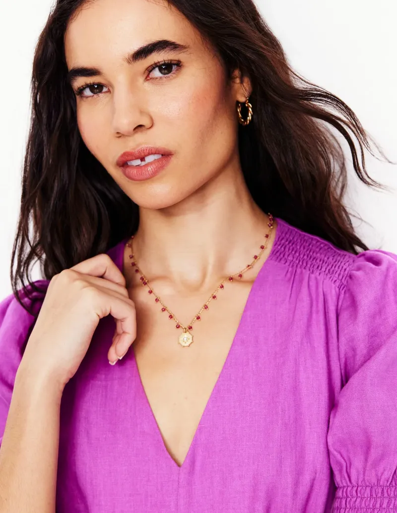 Jewelry-Boden Layering Charm Necklace- Pink