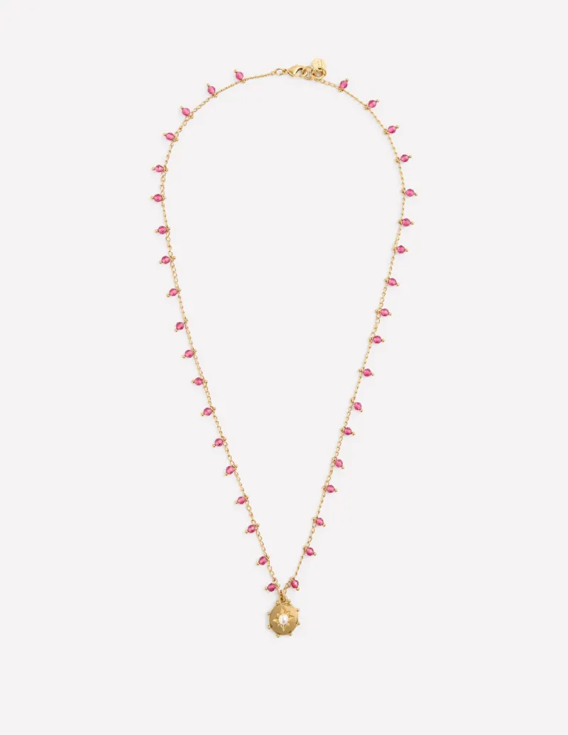 Jewelry-Boden Layering Charm Necklace- Pink