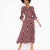 Dresses & Jumpsuits | Midi-Boden Leandra Jersey Midi Dress-Chestnut, Abstract Dot Chestnut,AbstractDot