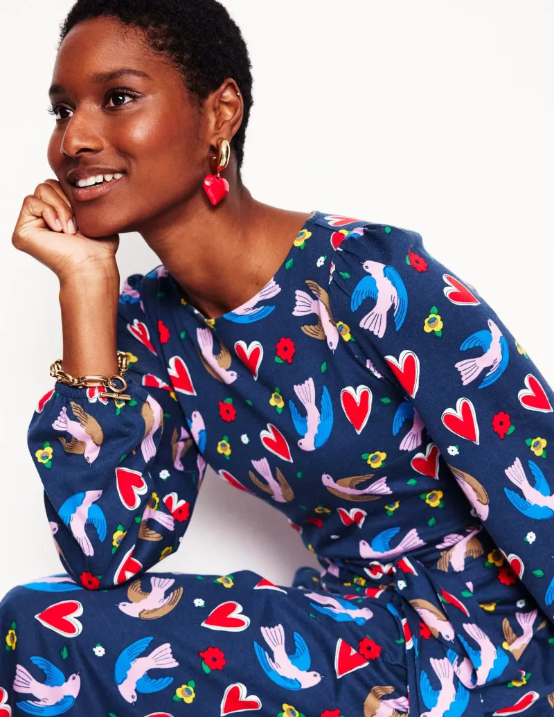 Dresses & Jumpsuits | Midi-Boden Leandra Jersey Midi Dress-French Navy, Heart Flutter FrenchNavy,HeartFlutter