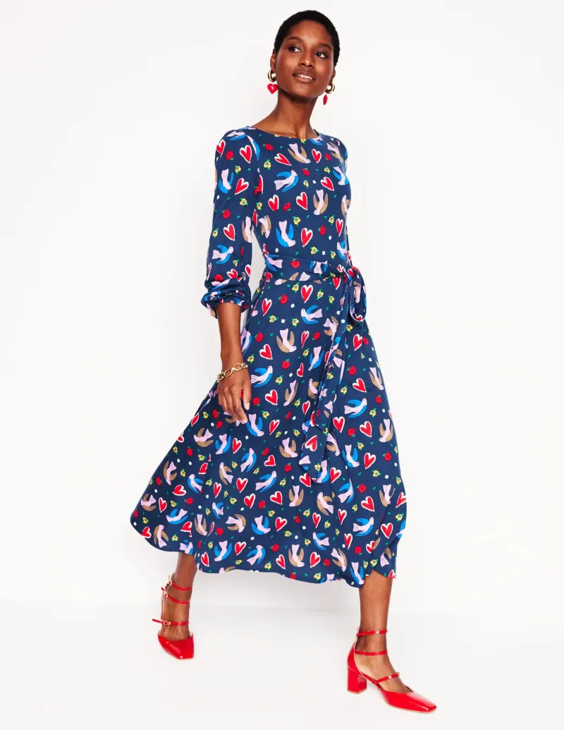 Dresses & Jumpsuits | Midi-Boden Leandra Jersey Midi Dress-French Navy, Heart Flutter FrenchNavy,HeartFlutter