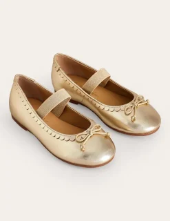 Shoes, Sneakers & Boots-Boden Leather Ballet Flat-Gold Metallic GoldMetallic