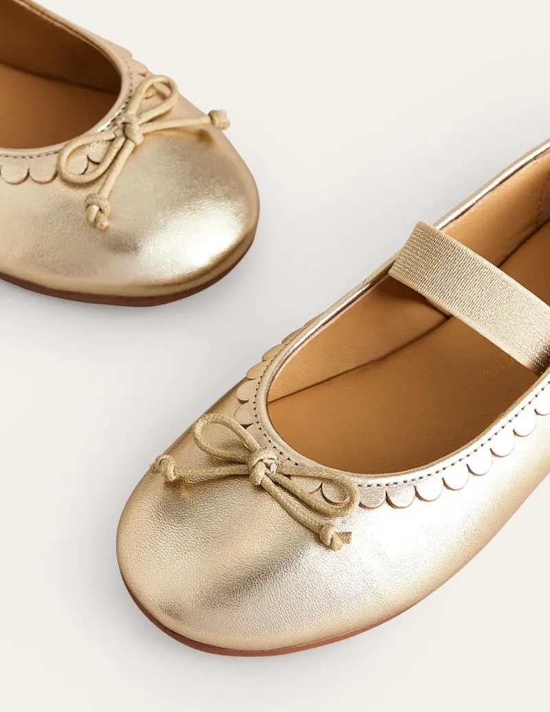 Shoes, Sneakers & Boots-Boden Leather Ballet Flat-Gold Metallic GoldMetallic
