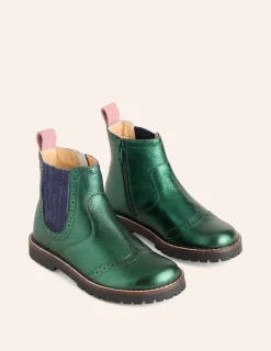 Shoes, Sneakers & Boots-Boden Leather Chelsea Boots-Metallic Green MetallicGreen