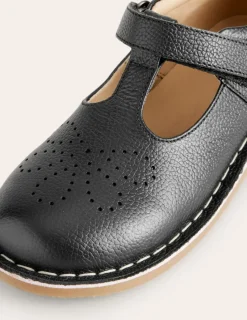 Shoes, Sneakers & Boots-Boden Leather T-bar Flats- Black