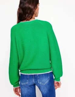 Sweaters & Cardigans-Boden Lena Stitch Detail Cardigan-Rich Emerald RichEmerald