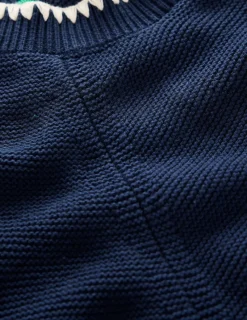 Sweaters & Cardigans-Boden Lena Stitch Detail Sweater- Navy