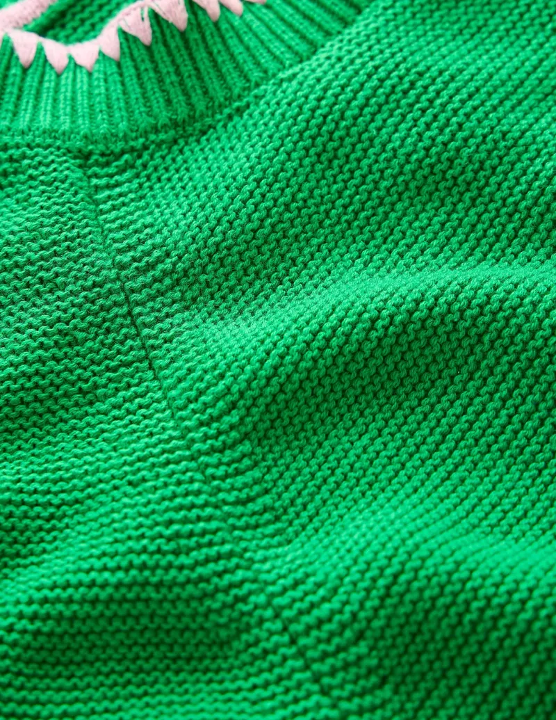 Sweaters & Cardigans-Boden Lena Stitch Detail Sweater-Rich Emerald RichEmerald